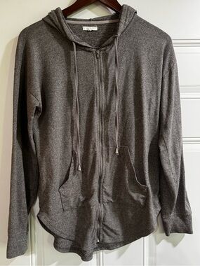 Maurices Gray Marled Zip Up Hoodie Lightweight Size Small